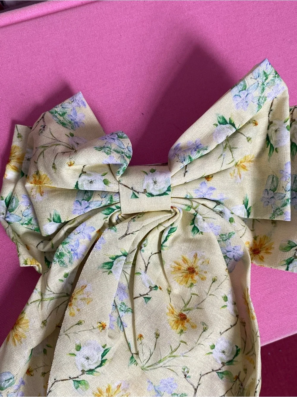 Never-Worn Yellow Floral Print Hair Bow from House of Aama